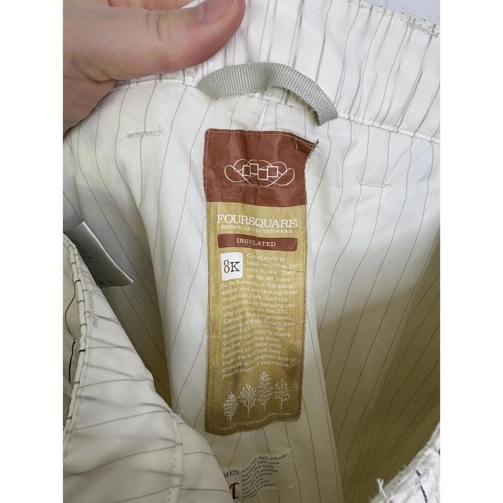 Foursquare Pants Womens Medium Fuji Pinstripe Snowboard Inseam Vents Warm - Picture 11 of 15